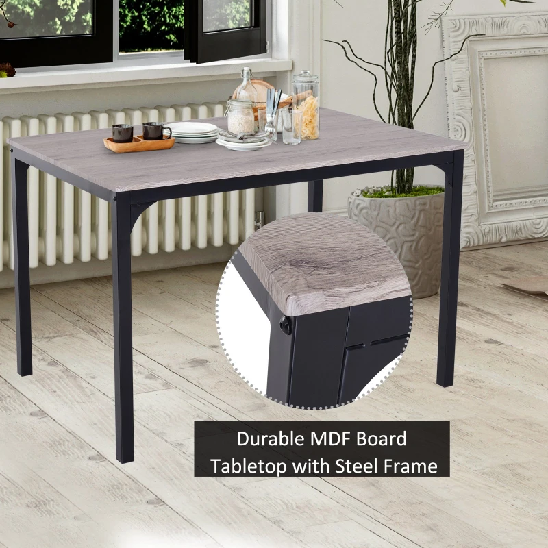 HOMCOM 5pcs Kitchen Dining Table Padded Seat PU Upholstery