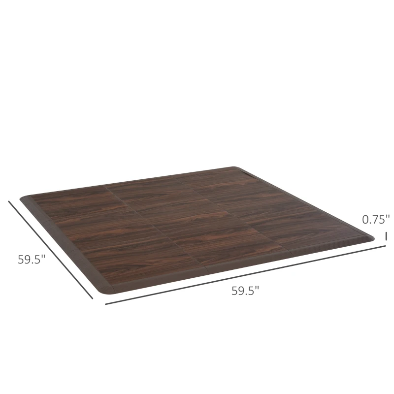 Soozier Portable Dance Floor Tiles, Tap Ballet Trade Show Flooring, PVC, 9 Piece Mats, 5' x 5'