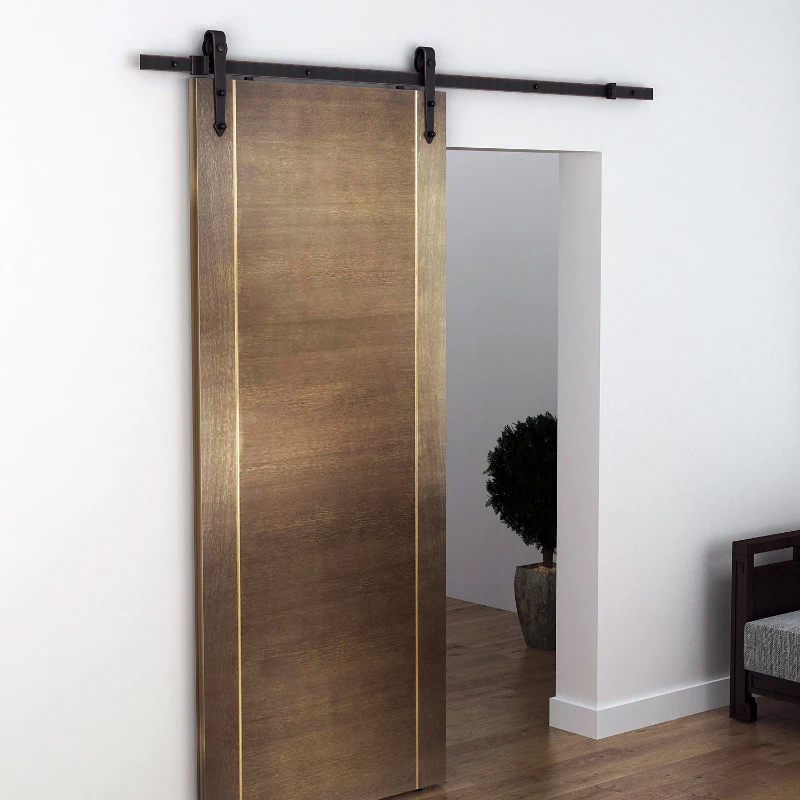 HOMCOM 6.6FT CARBON STEEL Sliding Wood Barn Door Hardware Track Set Door System Arrow Shape