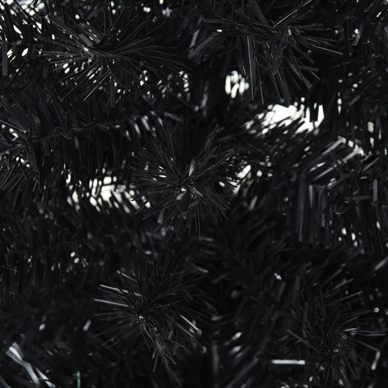 HOMCOM 3ft Artificial Christmas Tree Unlit Douglas Fir with Realistic Branches and 90 Tips, Black Halloween Style Holiday Decoration