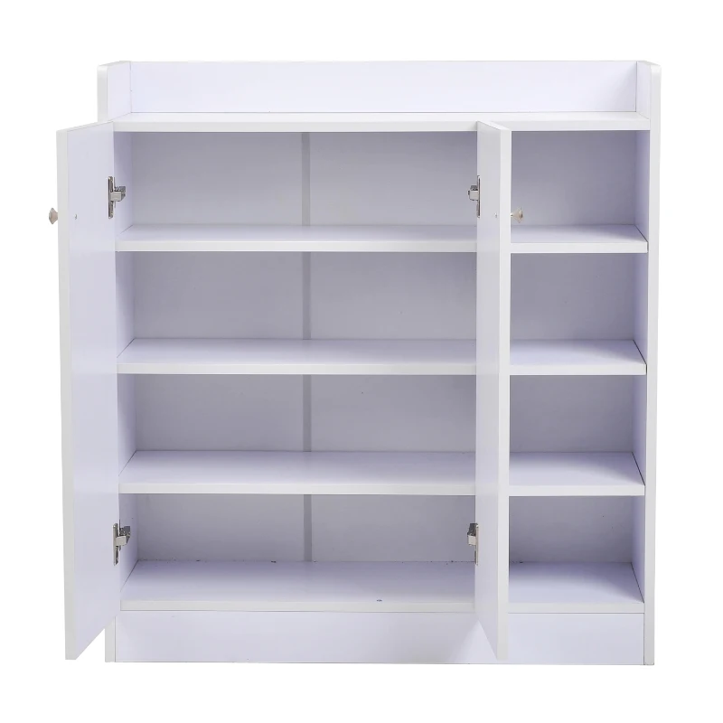 HOMCOM Wood Shoe Cabinet 2 Door 12 Pairs Entryway