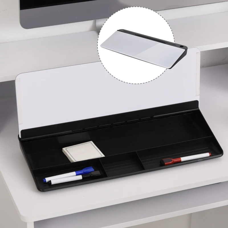 Vinsetto Desk Organizer Monitor Riser with 2 Groove 4 Cabinet Glass Panel Office