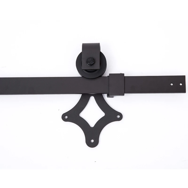 HomCom 6' Modern Interior Sliding Barn Door Hardware Kit - Black Carbon Steel Star