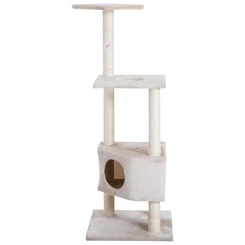 PawHut 51" Multi-Level Cat Tree with Hanging Toy