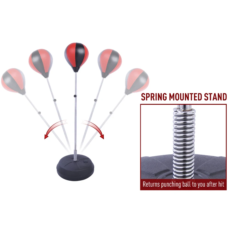 Soozier Adjustable Kids Training Boxing Punching Ball Bag Freestanding Portable Relieves Stress with Gloves