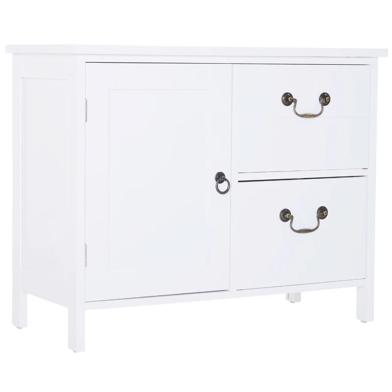 HOMCOM Storage Cabinet Floor Cabinet Drawer with Knob MDF