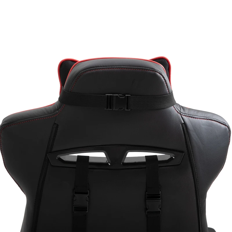 Vinsetto Executive Racing Chair Adjustable Padded Seat with Wheels Black/ Red