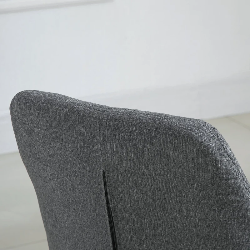 HOMCOM Modern Dining Chairs Set of 2, Button Tufted High Back Accent Chairs with Upholstered Seat, Steel Legs for Living Room, Kitchen, Study, Dark Grey