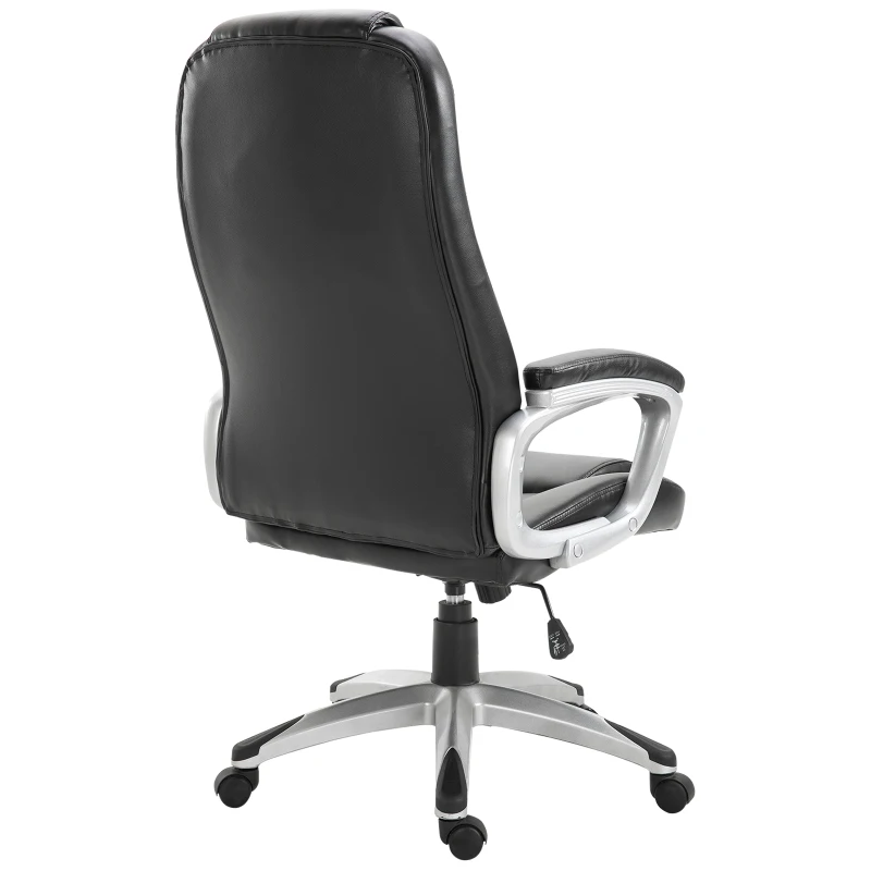 Vinsetto Executive PU Leather Rocking Gaming Office Chair Adjustable Padded Seat with Wheels Black
