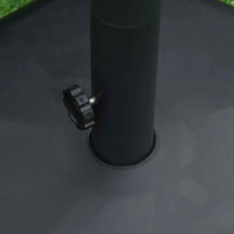 Outsunny Pentagonal Concrete Patio Umbrella Base with 2 Wheels for Easy Moving, Fitting Umbrella Poles of Φ1.25" - Φ2"