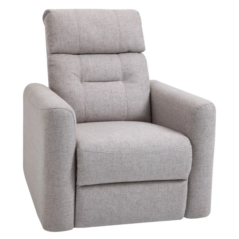 HOMCOM Manual Recliner Swivel Chair Rocker Armchair Sofa with Linen Upholstered Seat and Backrest for Living Room - Beige