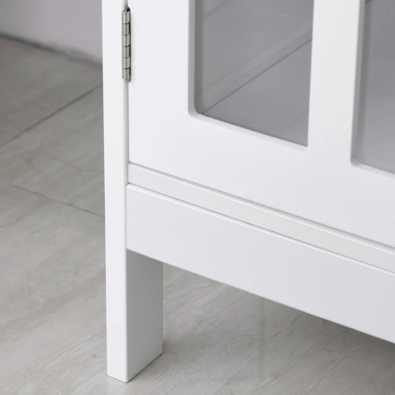 kleankin Contemporary Storage Cabinet, Cupboard Buffet Credenza with 2 Doors for Multifunction in Kitchen, Hallway, Living Room, White