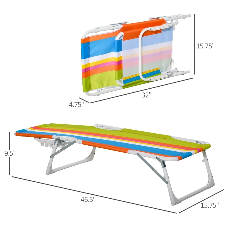 Outsunny Lightweight Chaise Lounge Chair for Kids with Foldable Function and No Assembly Required, Multi-Color