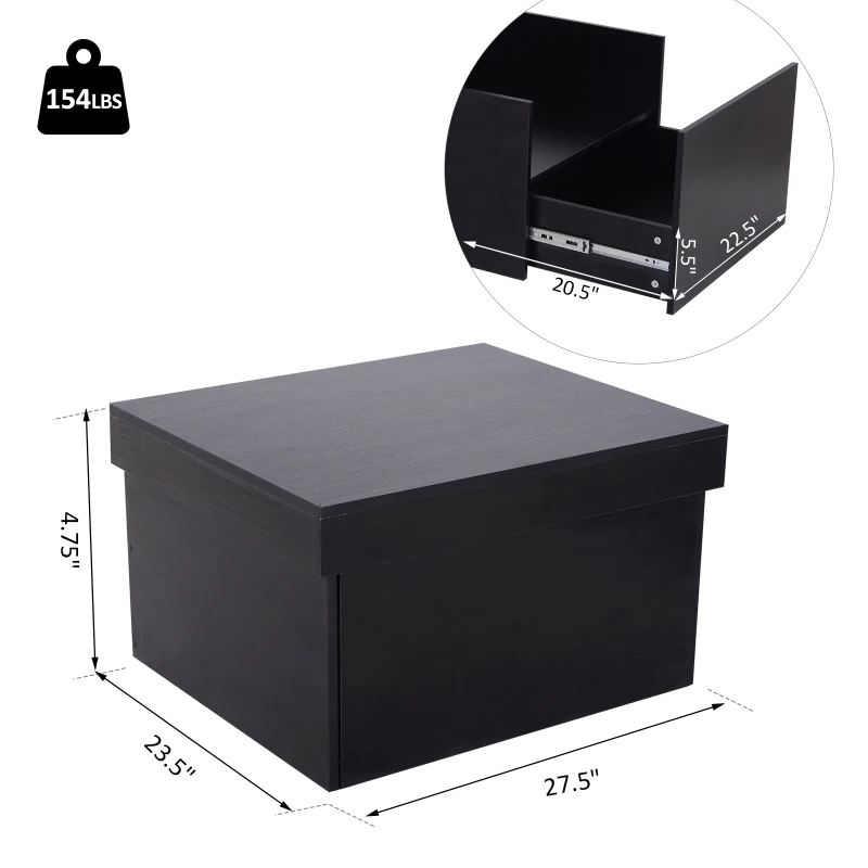 HOMCOM Ample Capacity Shoe Cabinet Box Bench w/ Drawers Particleboard Black