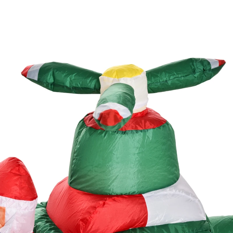 HOMCOM 5FT Christmas Inflatable Santa Claus Flying Helicopter with Built-in LED Lights, Outdoor Indoor Blow up Holiday Yard Decorations