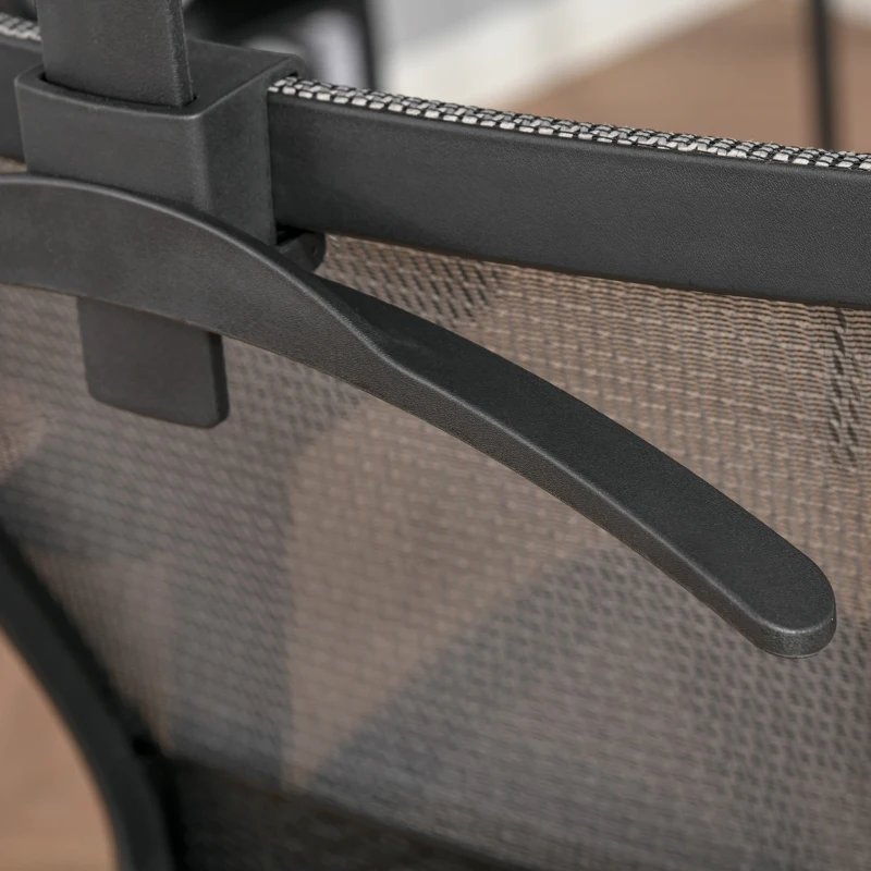 Vinsetto High-Back Mesh Home Office Chair with Coat Hanger, Computer Task Chair with Adjustable Height, Arms, Headrest and Lumbar Support, 360° Wheels and Seat, Reclining Function, Grey