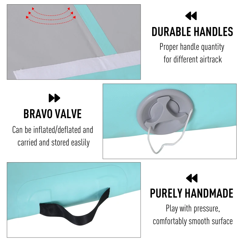 Soozier Inflatable Gymnastic Tumbling Mat Air Track Floor Yoga Cheerleading Exercise Pad