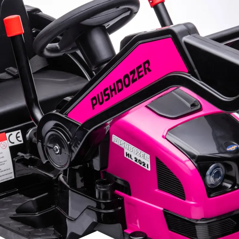 Aosom 6V Kids Rechargeable Battery Powered Truck with Adjustable Bucket, High/Low Speed Realistic Sound, Pink