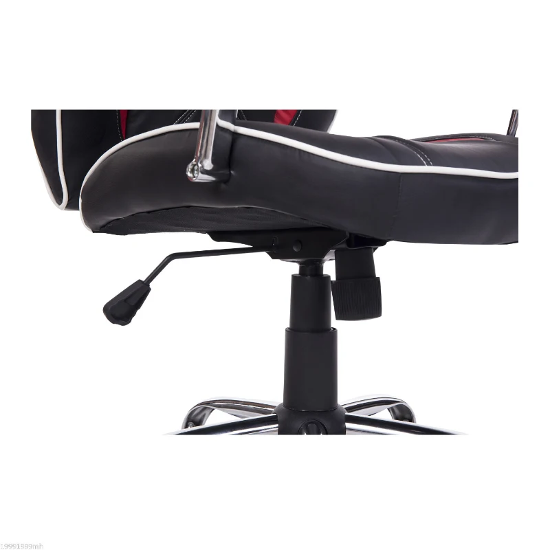 HOMCOM High Back Executive Racing Office Chair PU Leather Swivel Computer Desk Seat Black and Red
