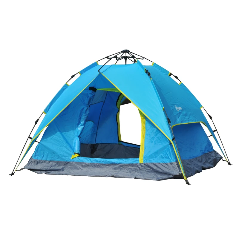 Outsunny 3-4 Person Double Layer Family Camping Hiking Instant Tent Auto Blue