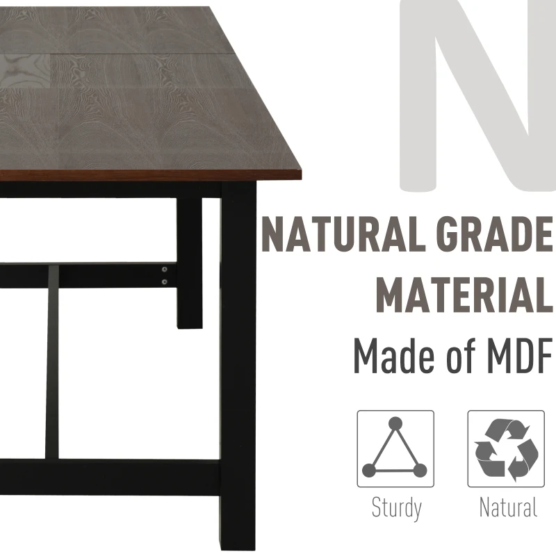 HomCom Expandable Folding Kitchen Dining Table with Elegant Natural Wood Design & Sturdy Construction - Walnut