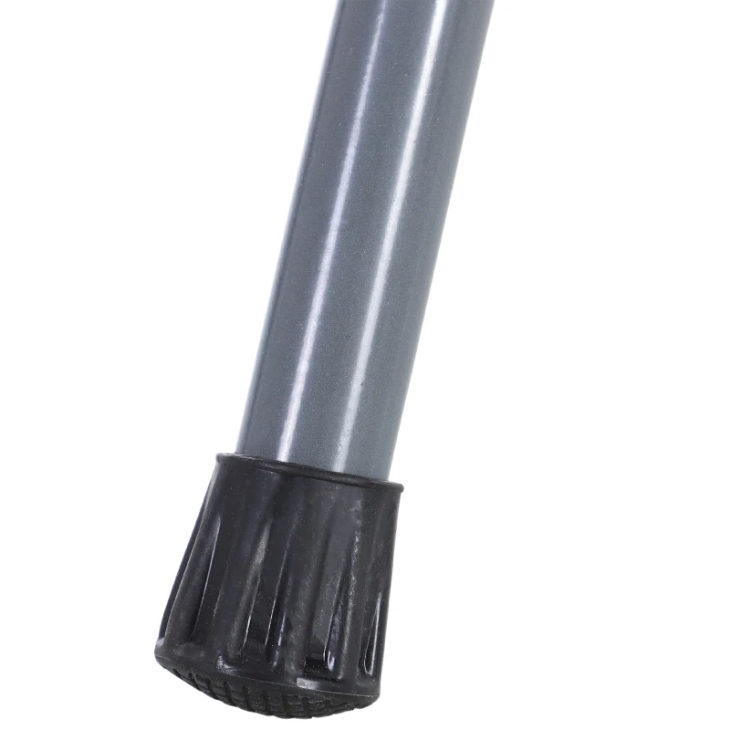 HOMCOM Foldable 3-Step Steel Ladder with Tool Tray  Handgrip  Anti-Slip Pads Grey and Black