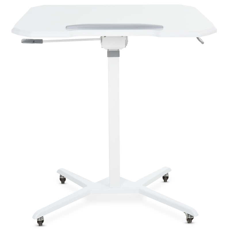 Vinsetto Foldable Computer Desk on Rolling Wheels Height Adjustable Tilt 90° White