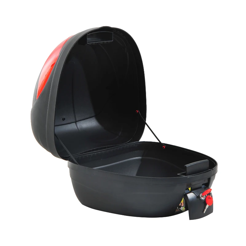 HOMCOM Detachable Scooter Motorcycle Trunk 35L Tour Tail Carrier Lockable Black