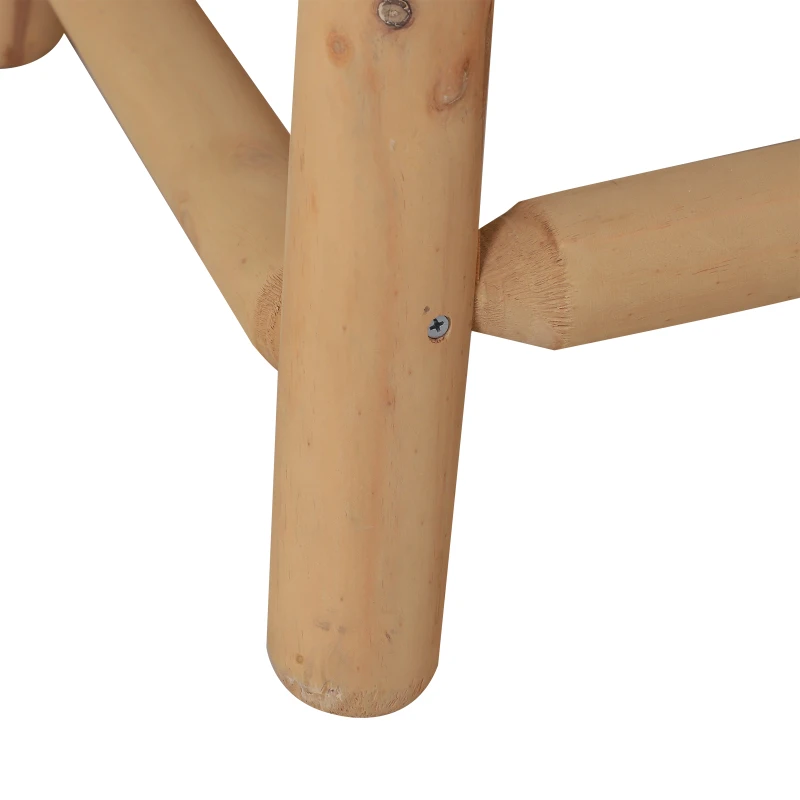 Outsunny Rectangle Rustic Log Coffee Table Natural Wood End Side Table Home Garden Furniture All Weather