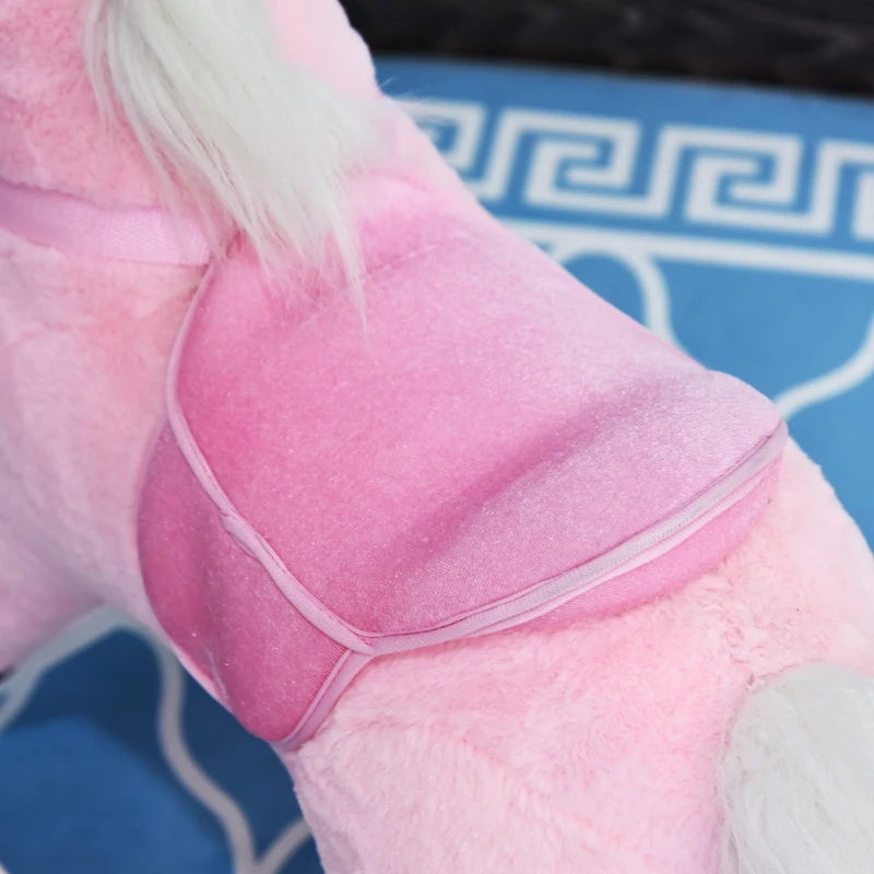 Qaba Unicorn Rocking Horse Toy with Sound for Kids  Wooden Plush Ride-On Rocker Battery Operated - Pink