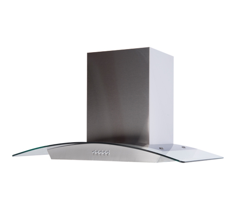 30" Kitchen Wall Mounted Range Hood/Vent -  Stainless Steel and Glass