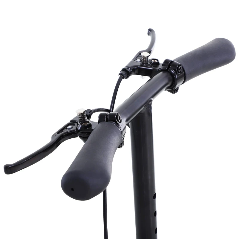 HOMCOM Knee Walker w/ Basket Safety Lock Crutch Alternative PU Seat Rehabilitating Rollator Black