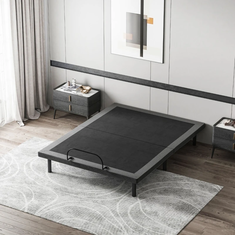 HOMCOM Queen Adjustable Bed Frame, Ergonomic Zero Gravity Power Bed Base with Head and Foot Incline, Memory, and Wireless Remote, Grey