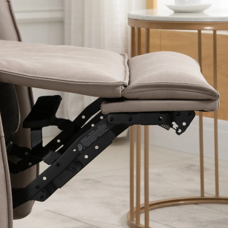 HOMCOM Modern Electronic Power Recliner with 360 Swivel Rotation, USB Charging Port and Footrest, Brown