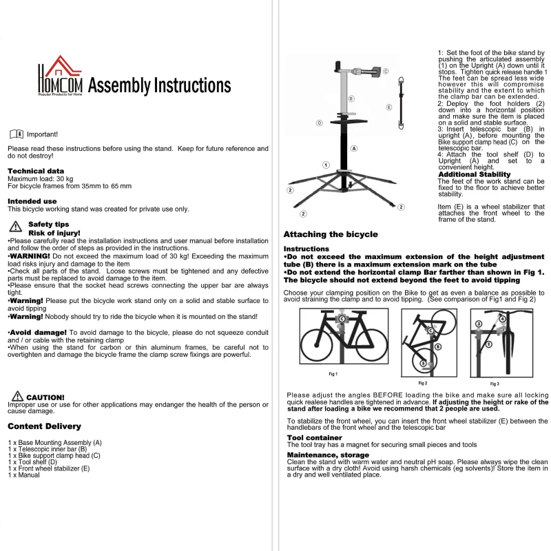 Soozier PRO Bike Repair Stand Workstands Adjustable Bicycle Cycle Rack Mechanic