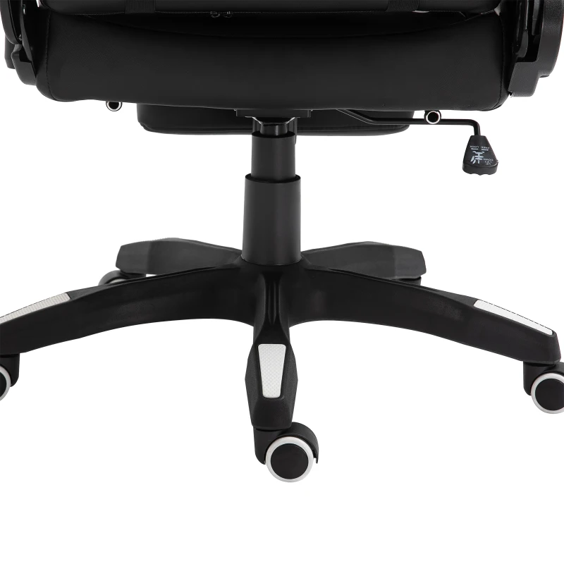 Vinsetto Executive Racing Chair Adjustable Padded Seat with Wheels Black/ White