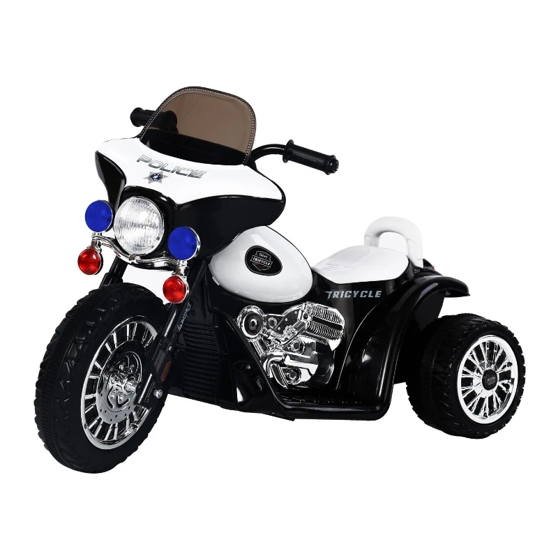 Qaba 6V Kids Ride On Police Motorcycle Electric Battery Powered Trike Car Toy Gift