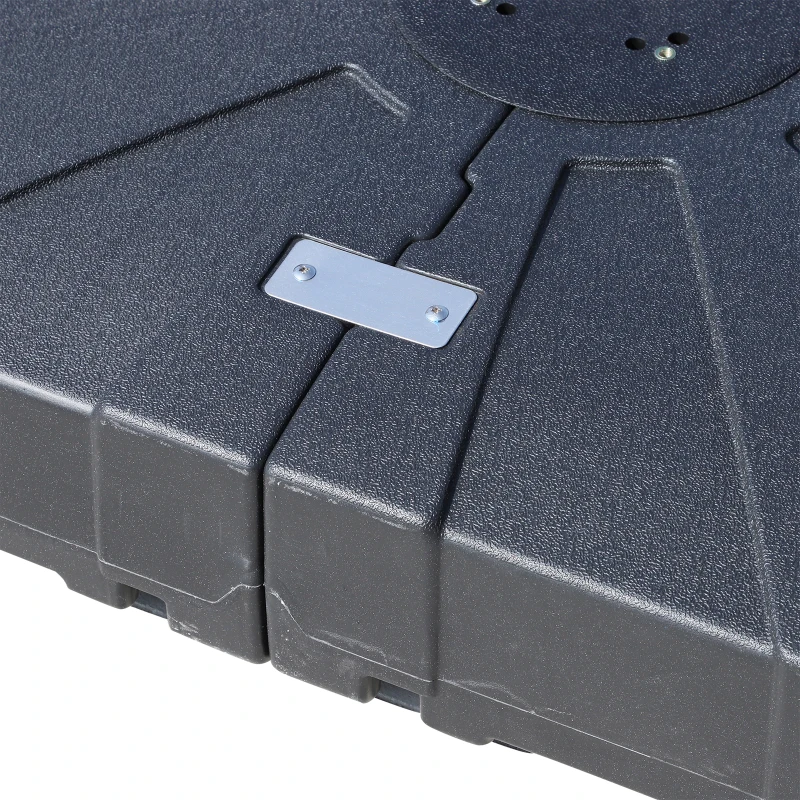 Outsunny Portable Umbrella Base Parasol Stand for Cantilever Umbrella Fill w/ Sand or Water Black