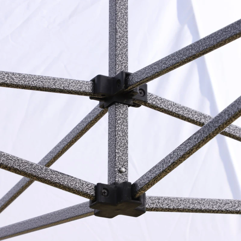 Outsunny 10' x 15' Pop Up Canopy Gazebo with 3-Level Adjustable Height, Wheeled Roller Bag, UV Fighting Roof, White