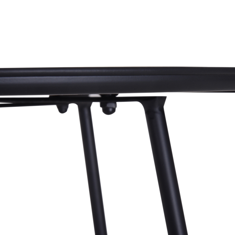 HOMCOM Iron Coffee Table Side Table Round Table Metal Frame Cross Legs Design Black