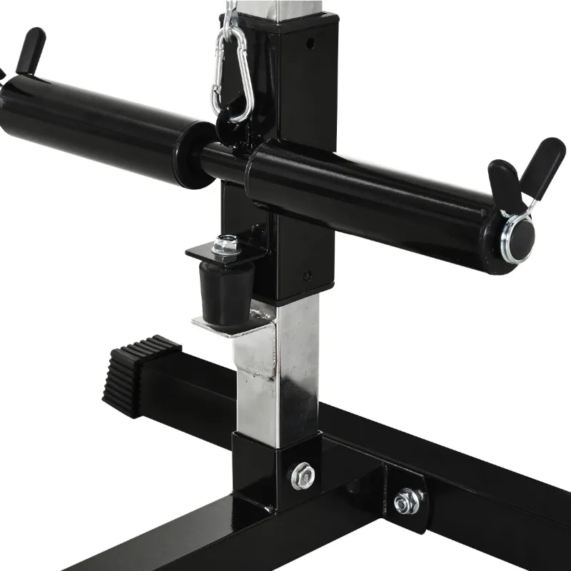 Soozier Power Rack Exercise Pulldown Weight Machine with 5 Adjustable Cable Positions for Strengthening Many Muscle Groups Home Gym, 41" x 47" x 71"