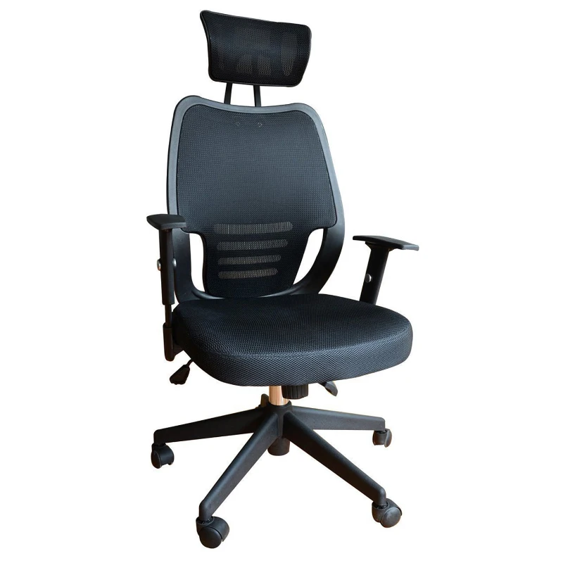 HomCom Ergonomic Mesh Office Chair with Headrest - Black