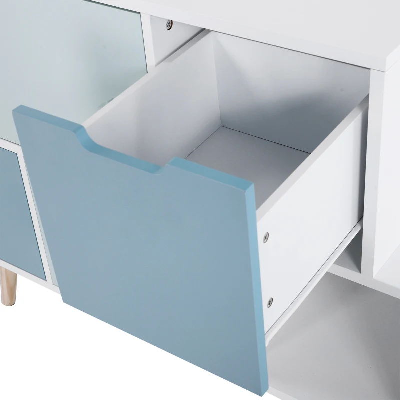 HOMCOM Kids Cabinet Bedroom Storage Organization Unit Bedroom Blue