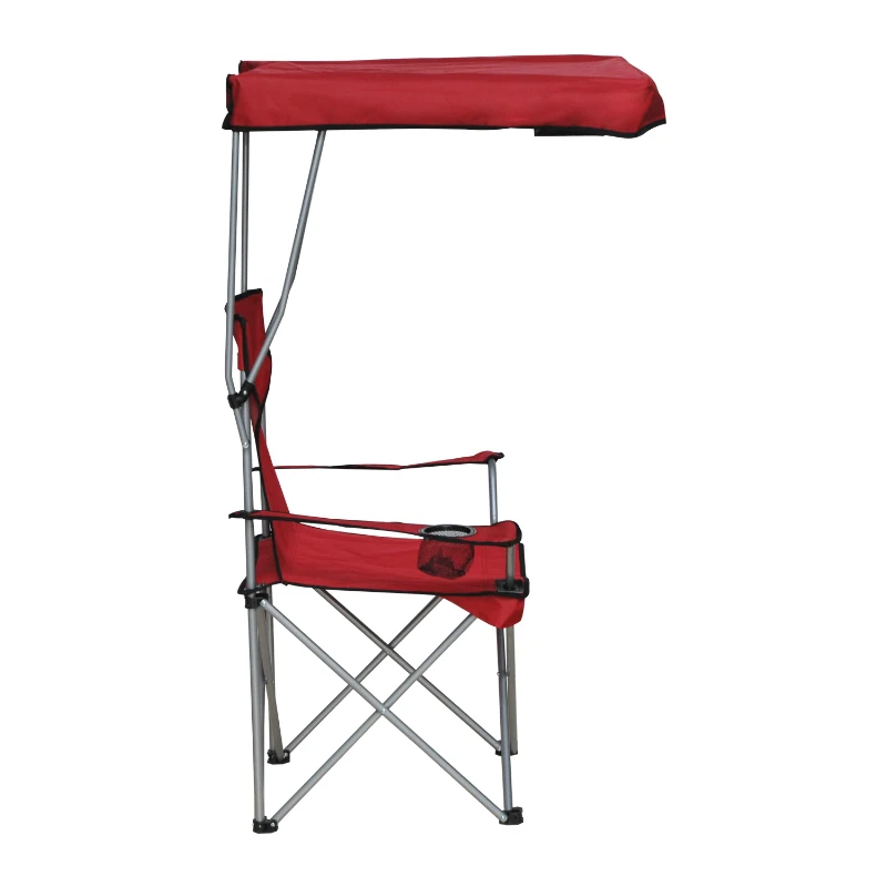 Outsunny Folding Camp Chair Outdoor Picnic Portable Armchair Sunshade w/Canopy