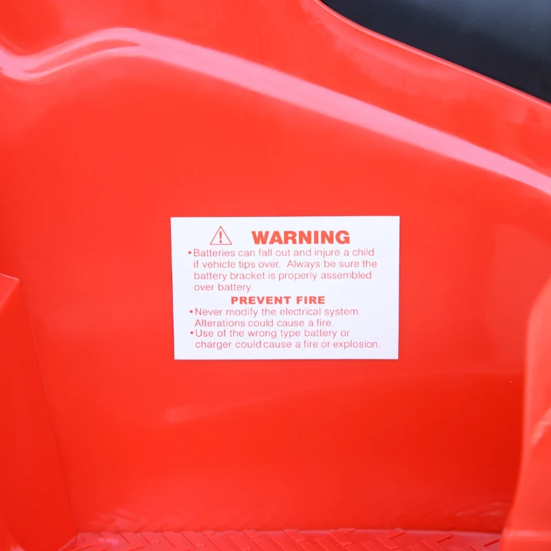 Aosom 12V Kids ATV Ride-on Four Wheeler Car with Bluetooth MP3 Real Working Headlights, Music/Radio Player, & Smooth Suspension, Red