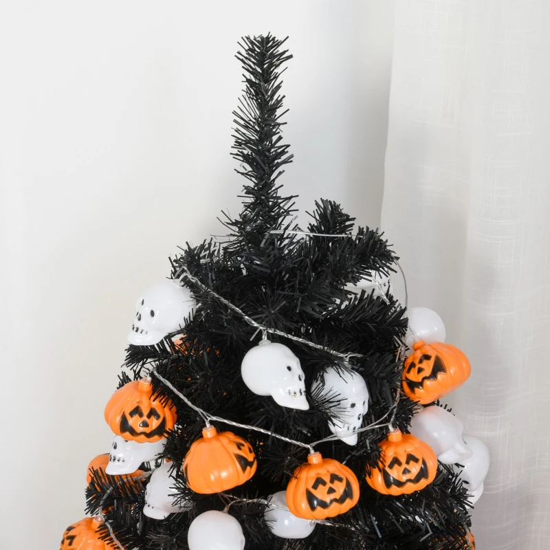 HOMCOM 3ft Artificial Christmas Tree Unlit Douglas Fir with Realistic Branches and 90 Tips, Black Halloween Style Holiday Decoration