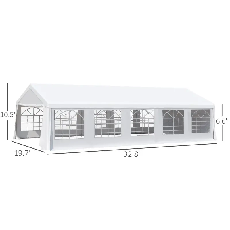 Outsunny Heavy Duty Wedding Canopy 20x32 Outdoor Shelter for Weddings, Parties, BBQ White(m-3)