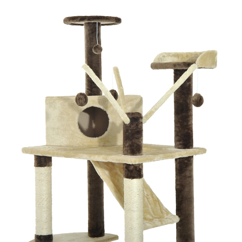 PawHut 71-inch Multilevel Condo Cat Tree Scratching House