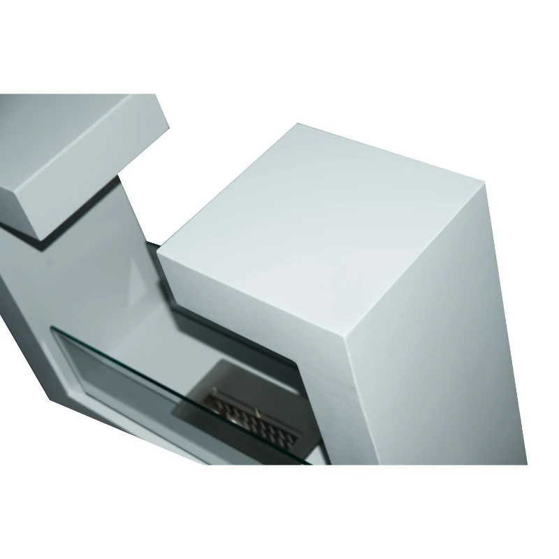 HOMCOM Bioethanol Fireplace Stove Fireplace Freestanding Tempered Glass Stainless Steel White