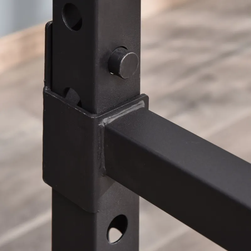 Soozier Adjustable Power Tower Dip Station Pull Up Bar Squat Rack Power Cage At Home Workout Equipment, Upper Body Strength Training Equipment